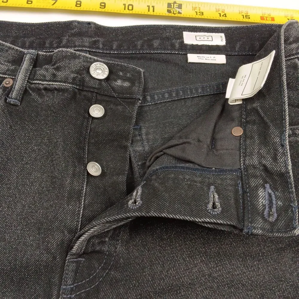 AYR Jeans Mens 34 x 32 The Normie Straight Leg Inky Black Premium Denim NWOT